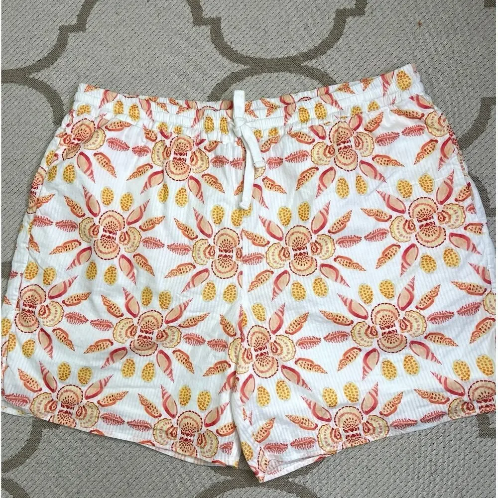 Hill House Men’s Leo Shorts, Orange Shell Mosaic, size large, MSRP $128